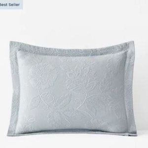 The Company Store Putnam Cotton Matelassé Sham Sterling Gray -Standard